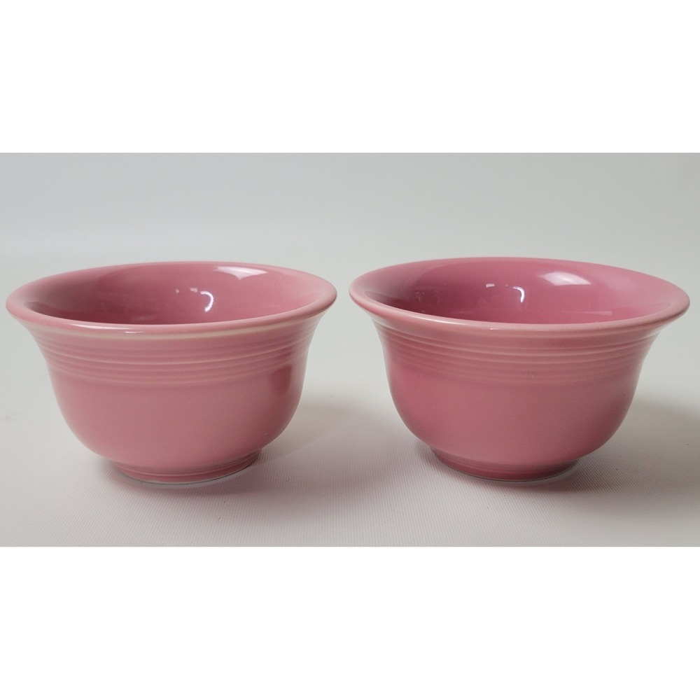Fiesta Rose Bouillon Cups Set of 2 Pink Ceramic Bowls 4" USA